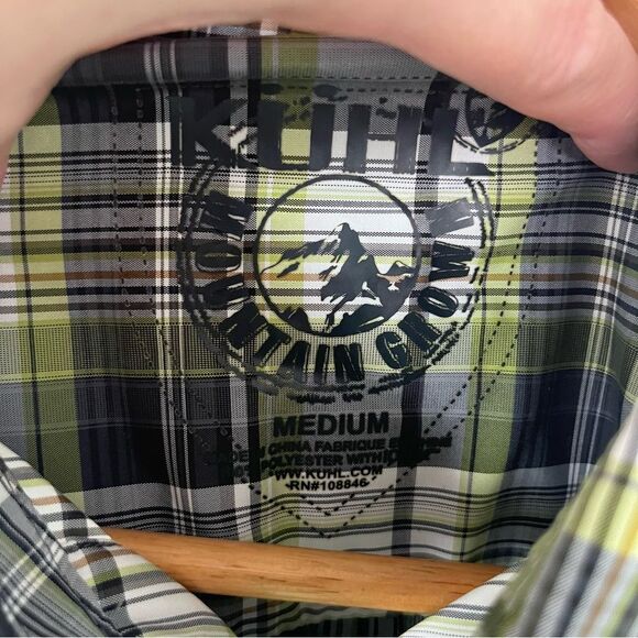 Kuhl Green Plain Ionik UPF 30 Short Sleeve Hiking Travel Button Down Shirt - Picture 3 of 8